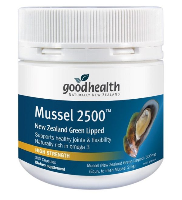 Mussel 2500 New Zealand Green Lipped Mussel - 300 Capsules on Sale