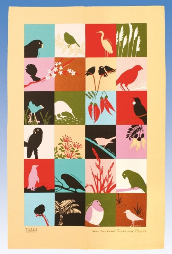 NZ Birds & Plants Tea Towel Discount