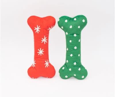 Zippy Paws Holiday Patterned Bones Large 2pk For Sale