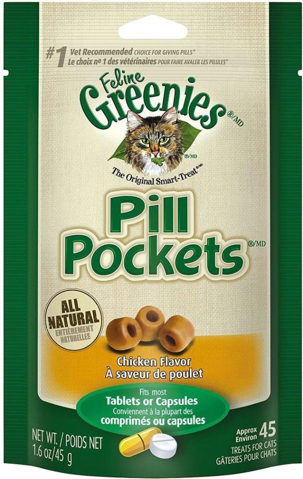 Greenies Pill Pockets Feline Chicken Flavor Cat Treats (For capsules or tablets: 1.6-oz, 45 count) For Cheap