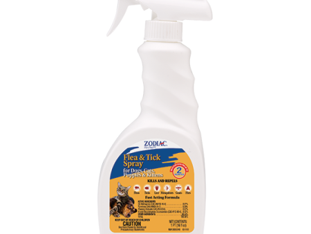 ZODIAC FLEA & TICK SPRAY FOR DOGS, CATS, PUPPIES & KITTENS (16 oz.) Cheap