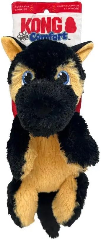 KONG Comfort Pups Low Stuffing Plush Fur and Crinkly Noise with Squeaker Online now