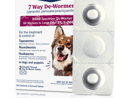 PetArmor® 7 Way De-Wormer (Pyrantel Pamoate and Praziquantel) for Medium and Large Dogs Sale