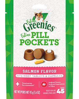 Greenies Pill Pockets Feline Treats Salmon 1.6Oz For Sale