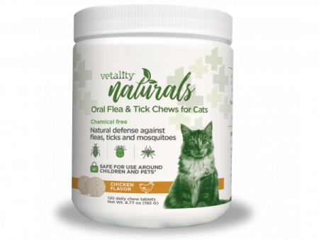 Vetality Naturals Cat Flea & Tick Chew 120ct Supply