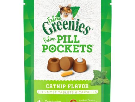 FELINE GREENIES PILL POCKETS Natural Cat Treats, Catnip Flavor For Discount