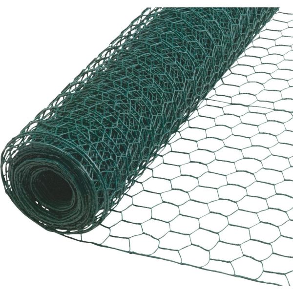 1 In. x 24 In. H. x 25 Ft. L. Green Vinyl-Coated Poultry Netting For Discount